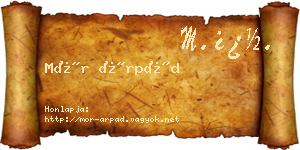 Mór Árpád névjegykártya